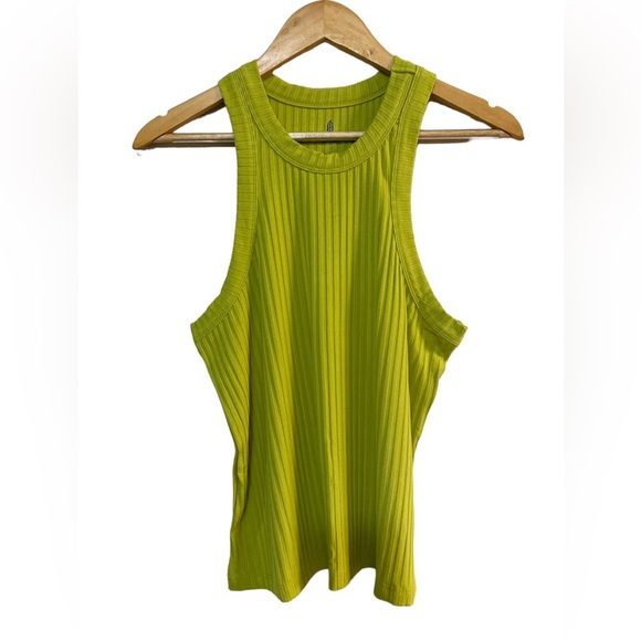 Free People Blissed Out Yoga Tank Top in Sparkling Citrus Green Size Large - Picture 5 of 9